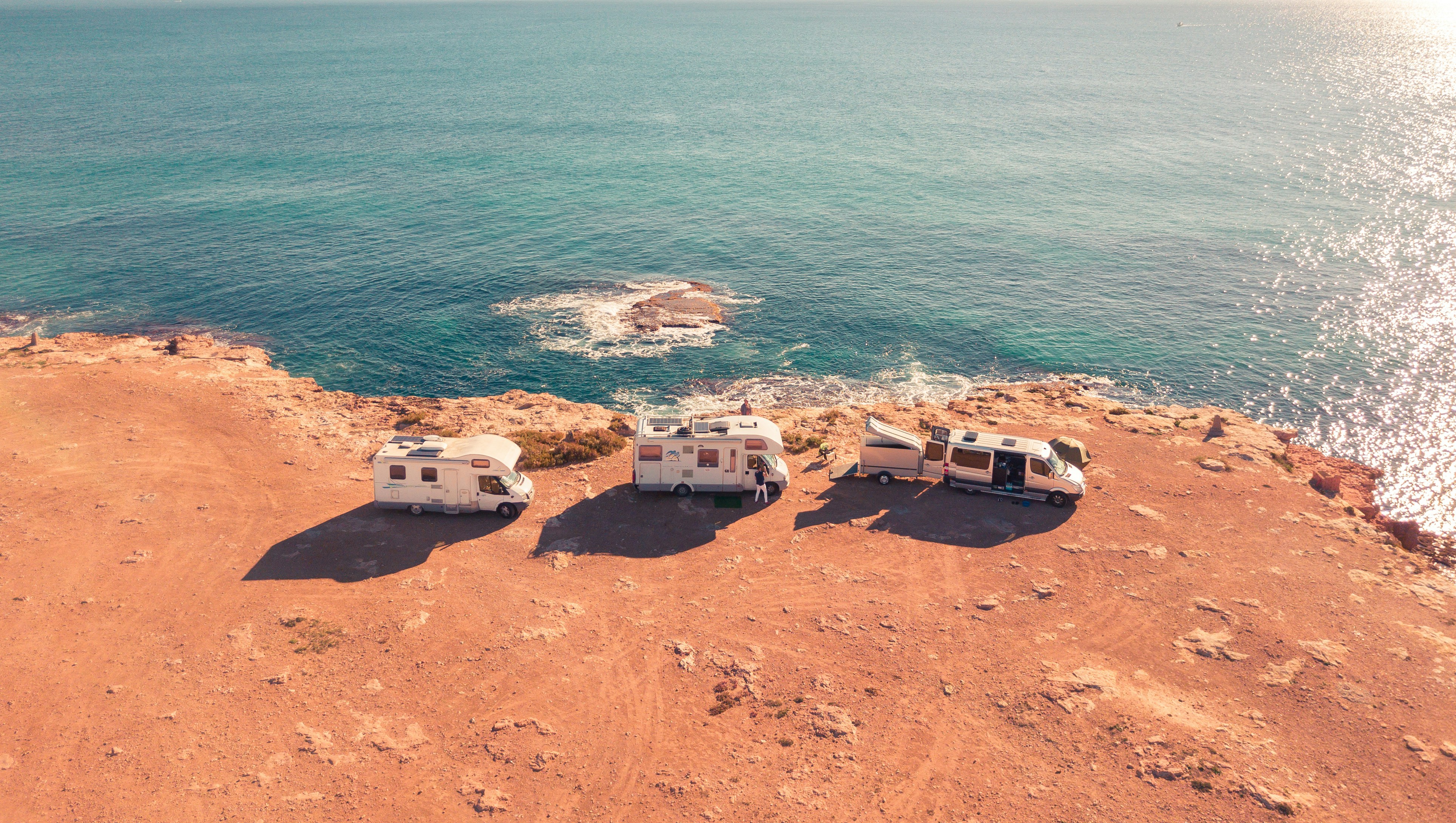 Motorhome with a view over the Mediterranean coast