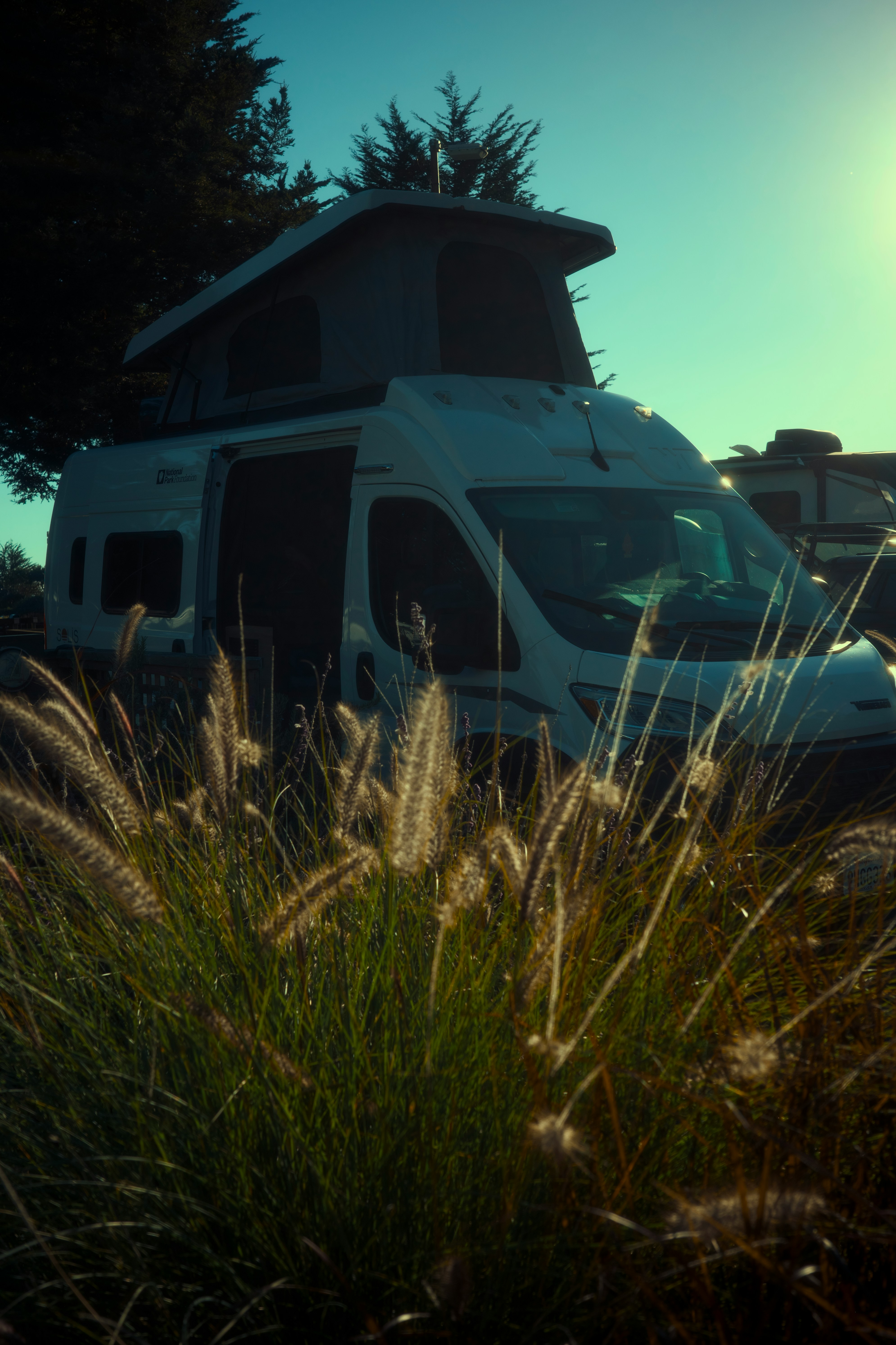 Motorhome at sunrise